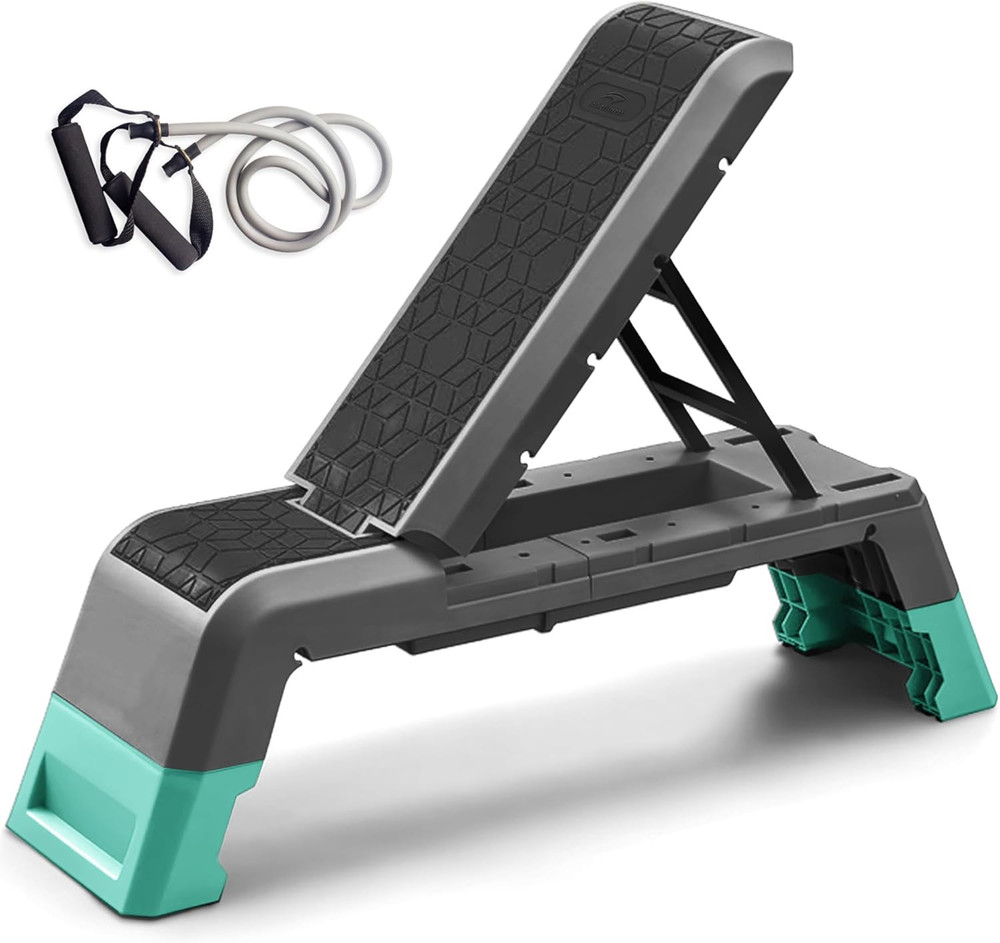 Leikefitness Exercise Step Platform, Multifunctional Aerobic Deck with Cord and