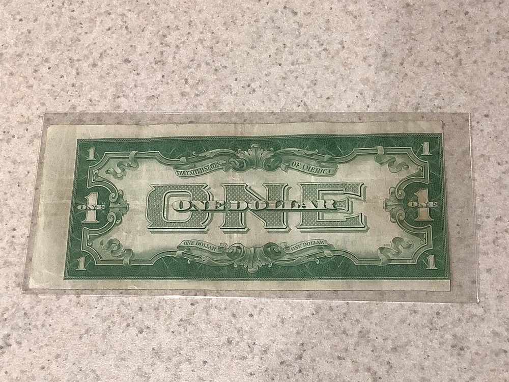 1934 $1 SILVER CERTIFICATE FUNNY BACK ~ MISCUT OFF CENTER ERROR