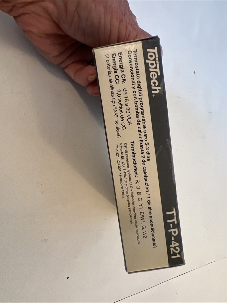 Top Tech TT-N-421 Thermostat Single Stage Digital Programmable