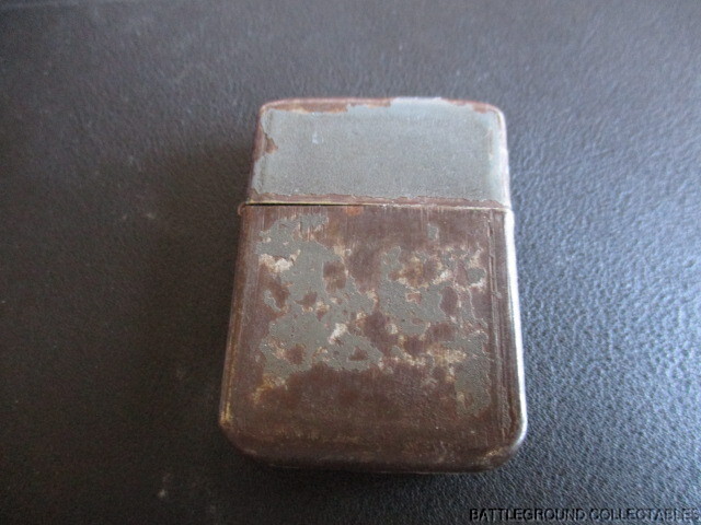 WWII USN SAILORS UN-KNOWN BRAND GRAY CRINKLE FINISH CIGARETTE LIGHTER