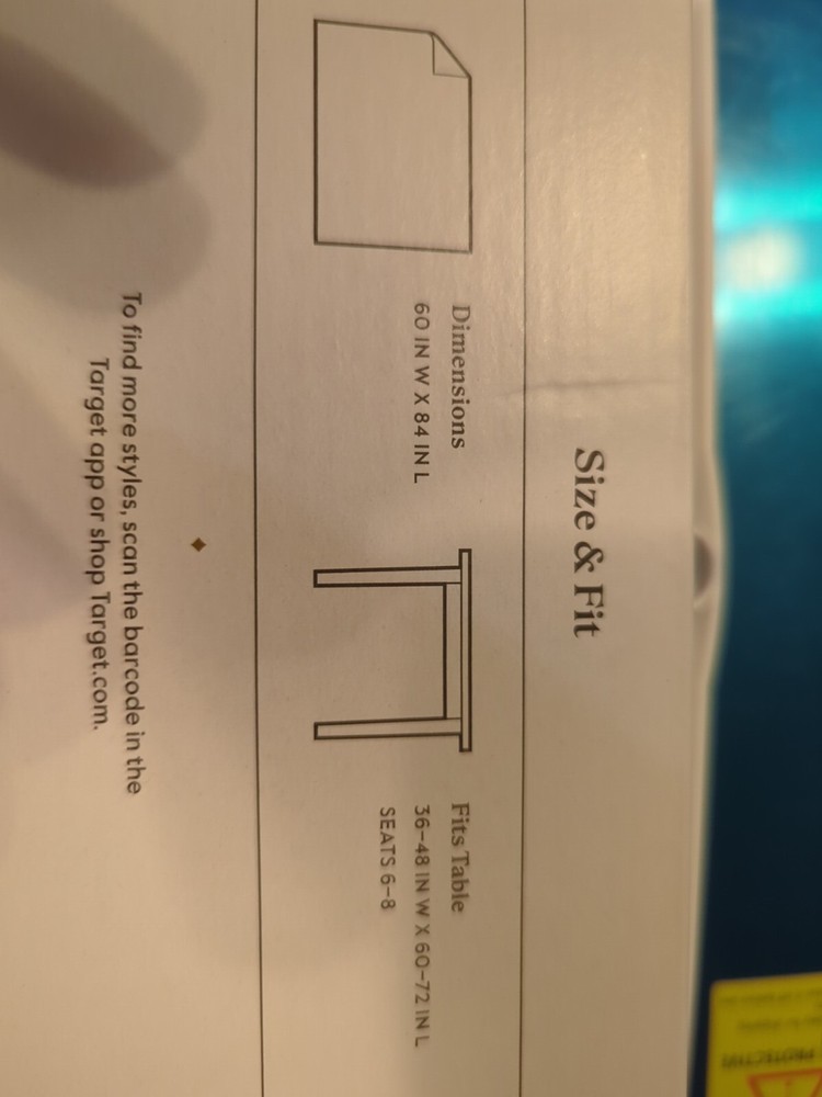 Threshold Rectangular Tablecloth 60 X 84 New