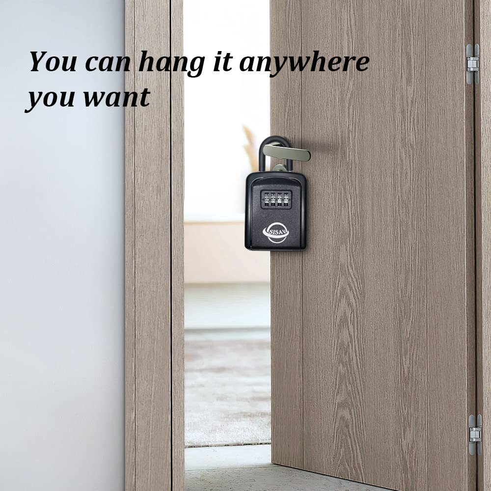 4 Digit Portable Lock BoxSet Your Own CombinationWith Removable Cable and Sha...