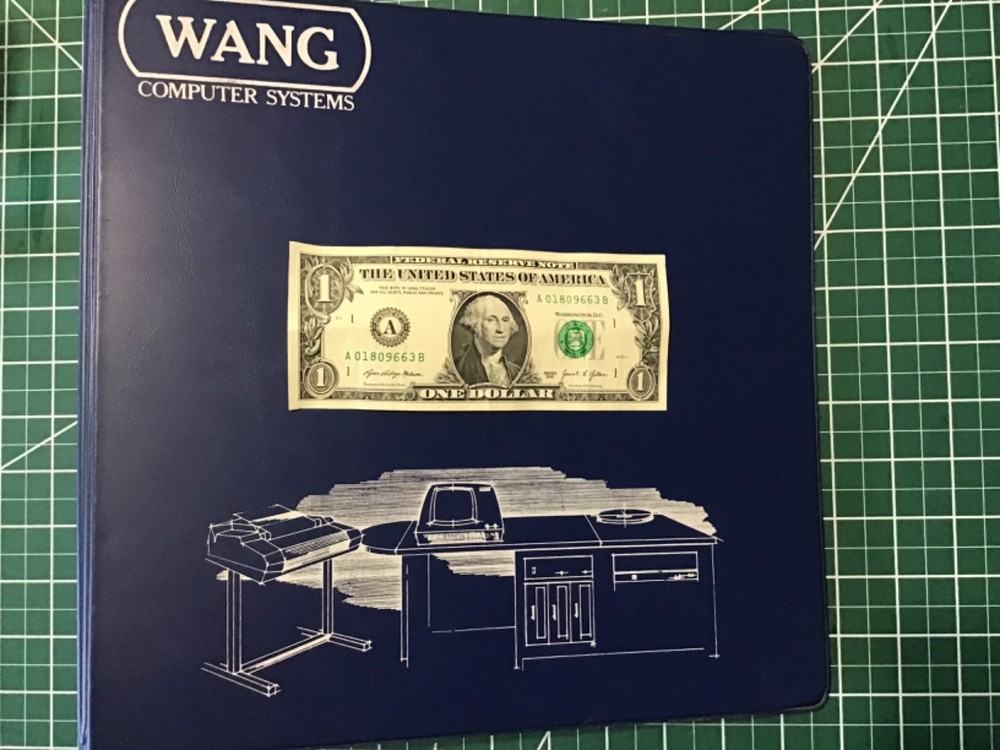 WANG 3-Ring Binder. WANG Computers / WANG Labs. Hard cover 3-ring BINDER.