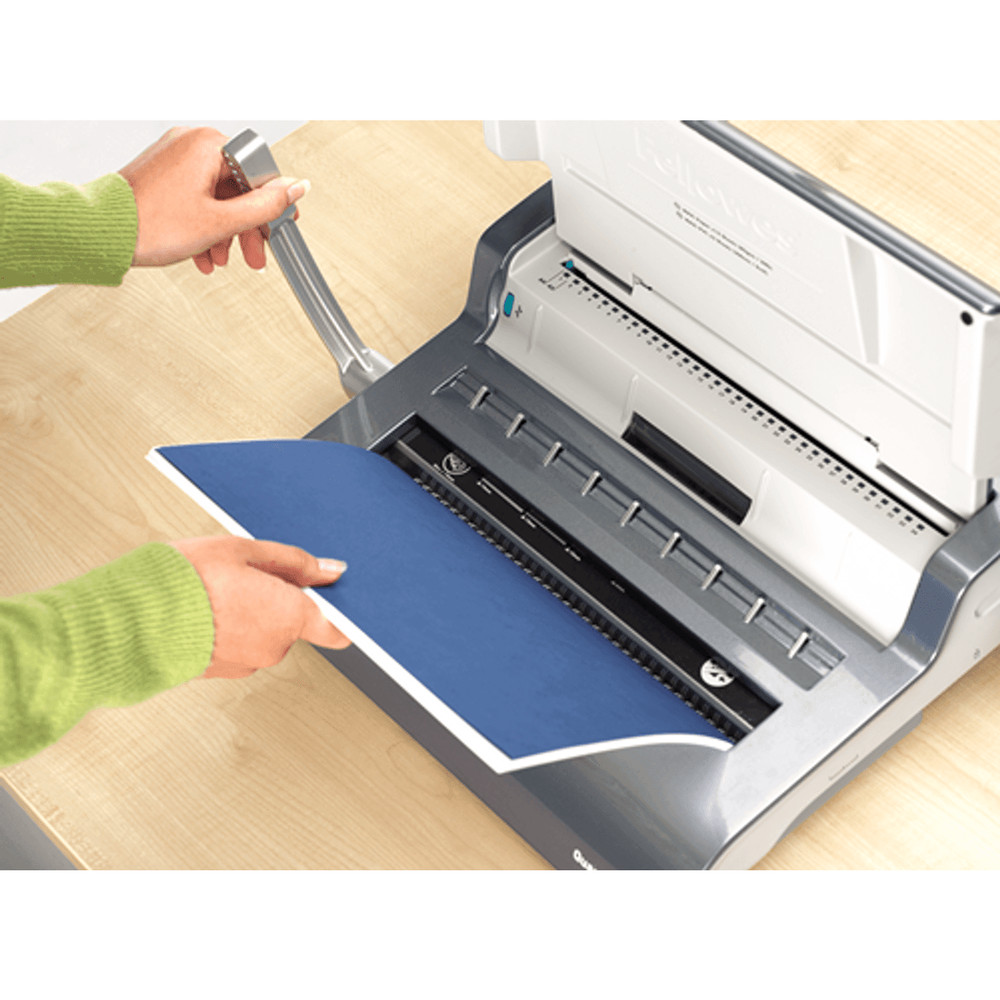 NEW Fellowes Quasar Wire Binding Machine Binder Manual 34 Loop Metallic Grey