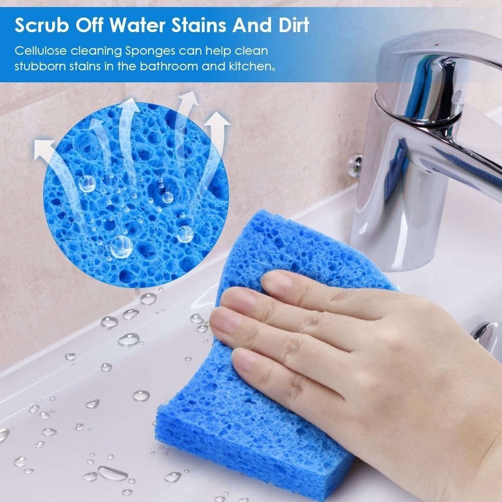 Premium 8 PCS Compressed Kitchen Sponges Non Scratch Scrub Sponges for Dish