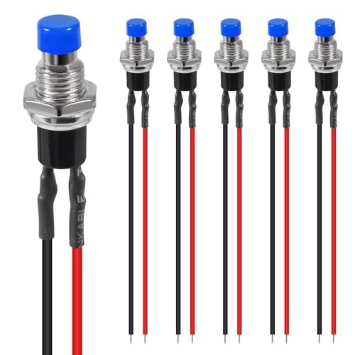 6Pcs 7mm Momentary Mini Push Button Switch SPST NO Normally Open 2 Pin Blue