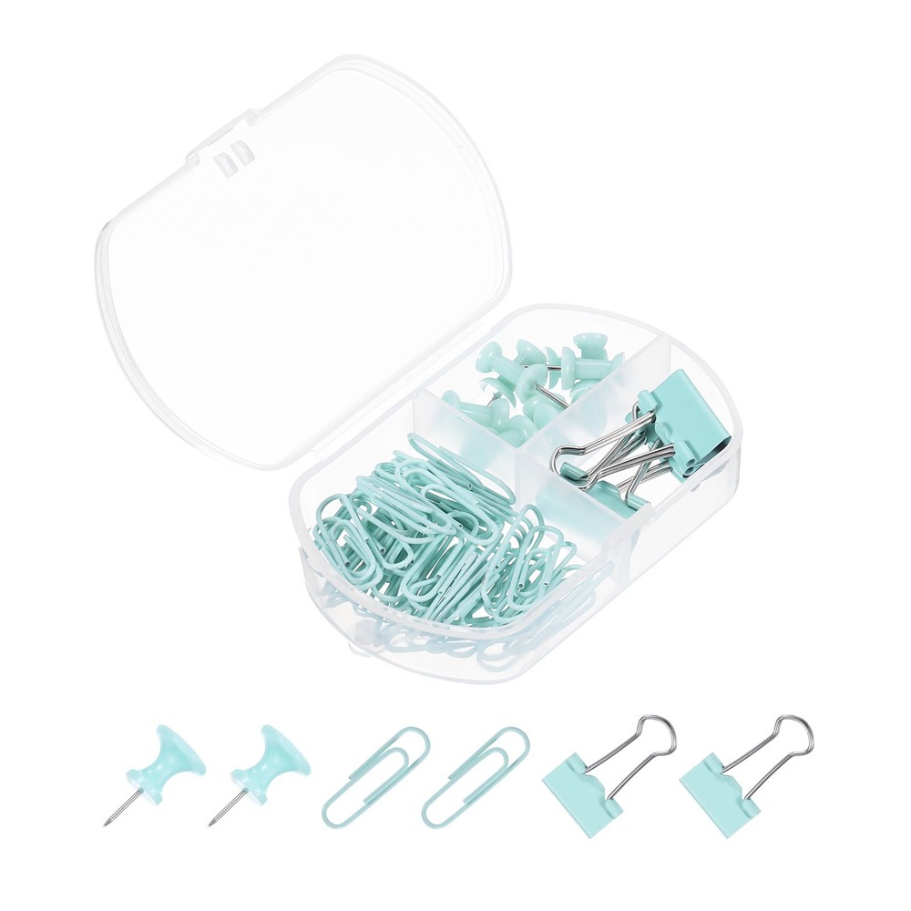 Metal Binder Clips Set,  Office Supplies for Assorted File Desktop Decor, Green