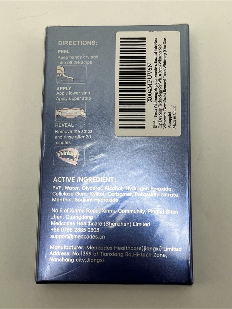 Medcodes Teeth Whitening Strips Enamel Safe No Sensitivity 28 Strips