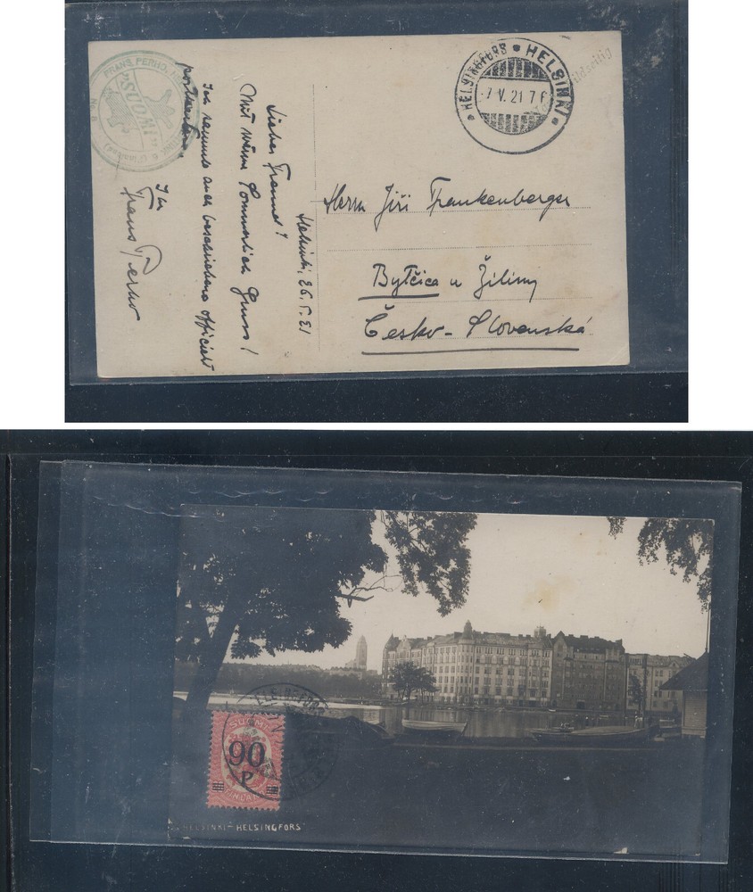 Finland  postal  card,  revalued  stamp