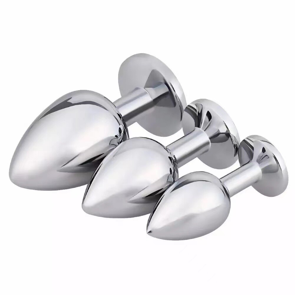 Metal Anal Butt Plug STAINLESS S/M/L Set Sex Toy For Women Men Couple Jewel