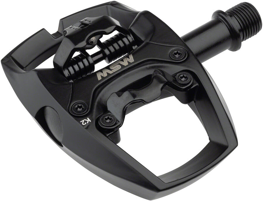MSW Flip I Pedals - Single Side Clipless with Platform, Aluminum, 9/16",