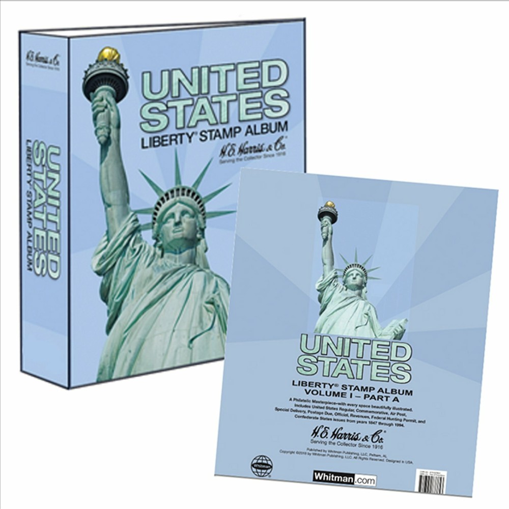 HE Harris USA LIBERTY 1 STAMP ALBUM Part A-Part C 1847-2016 with 2-Post Binders