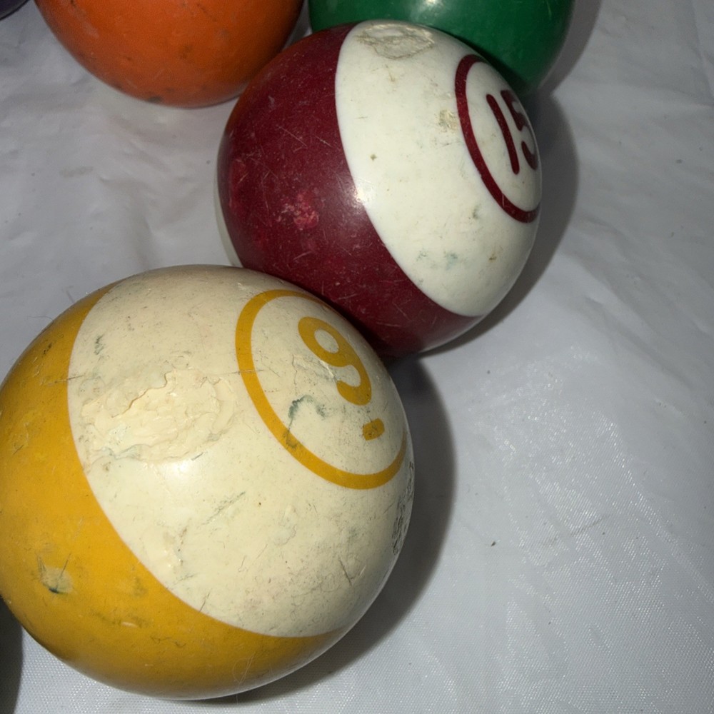 Vintage Striped & Solid Pool Ball Billiard 2 1/4" Replacement Balls Missing 11
