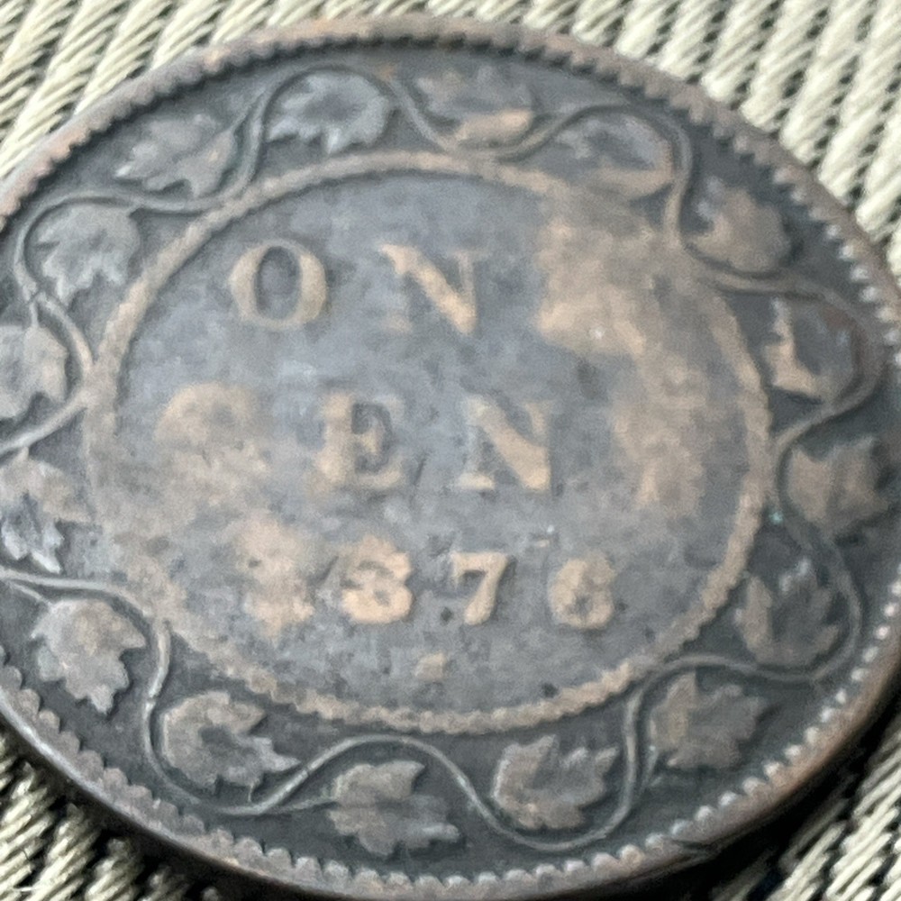 1876-H Canada One Cent Foreign Coin