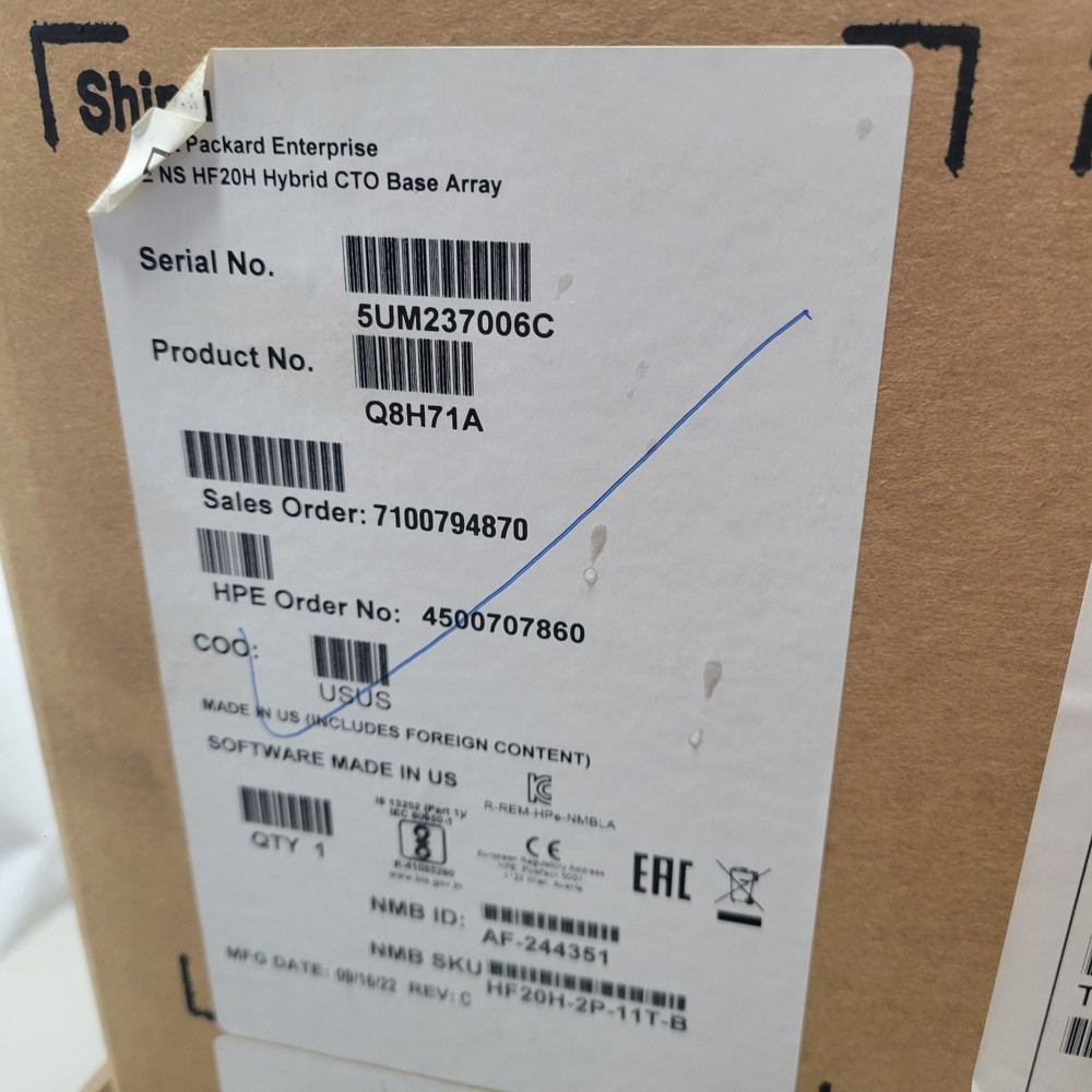 HP Q8H71A NIMBLE STORAGE HF20H Hybrid CTO Base Array