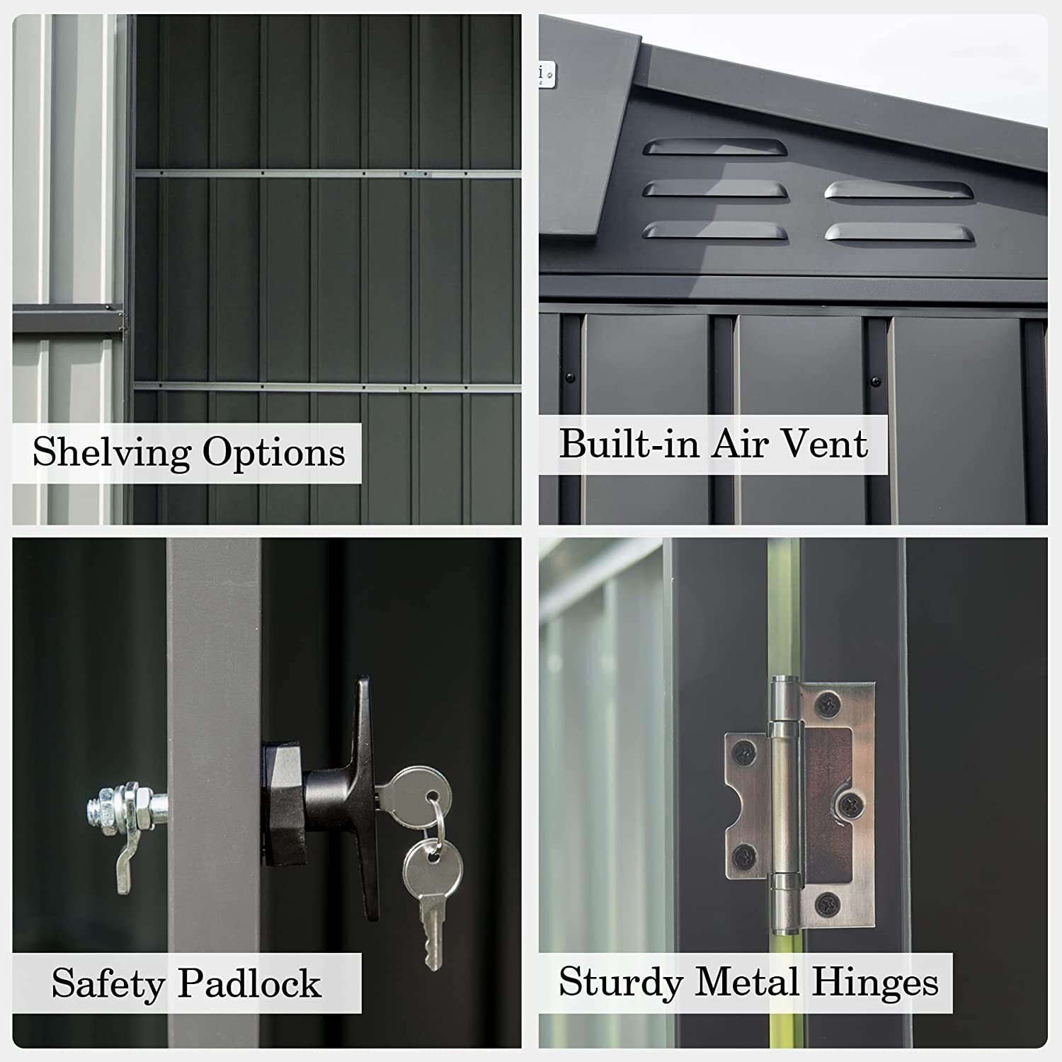 Domi 10' x 8' Metal Storage Shed with Lockable Door, New