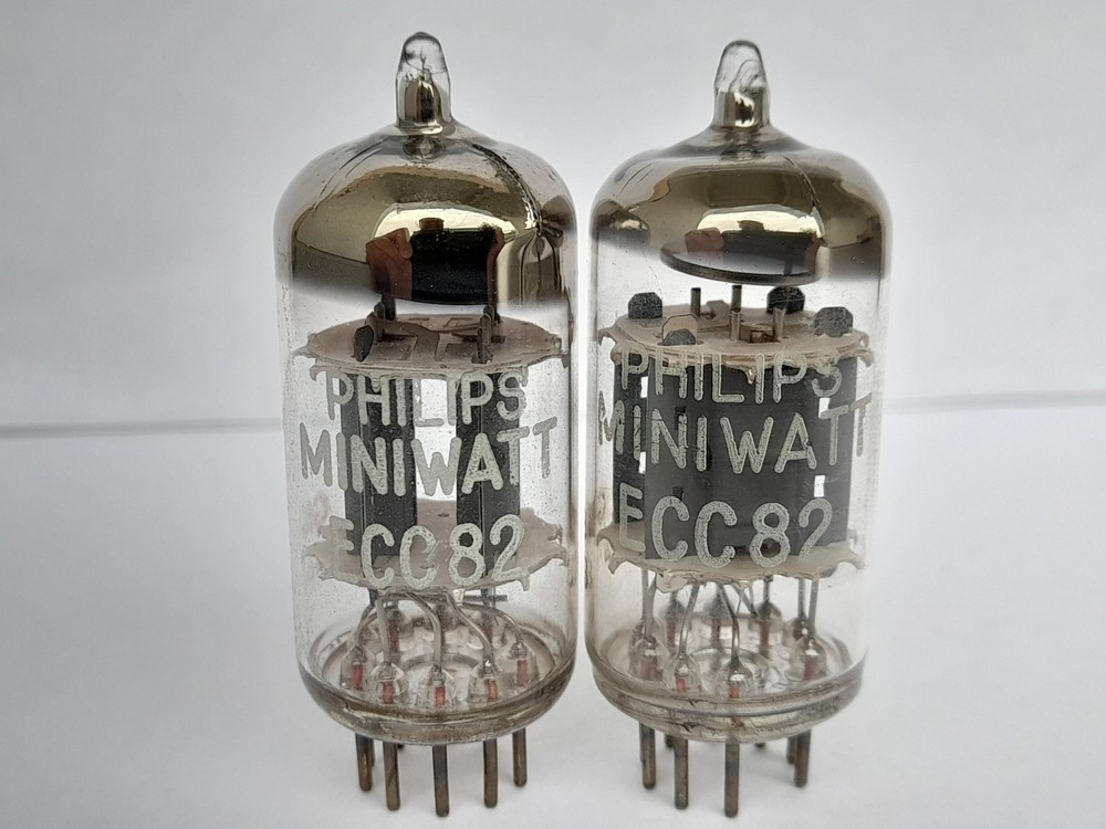 2x ECC82 / 12AU7 tubes PHILIPS Miniwatt - ECC 82 - 1964