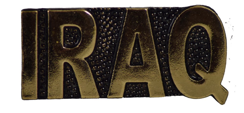 IRAQ SCRIPT HAT PIN
