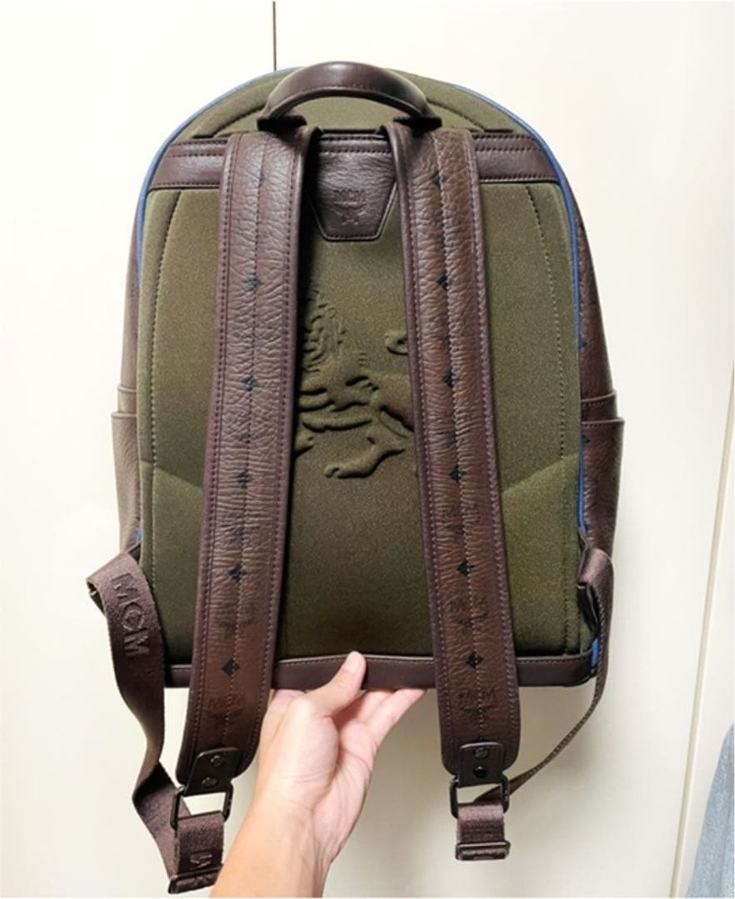 MCM backpack embossed chocolate brown