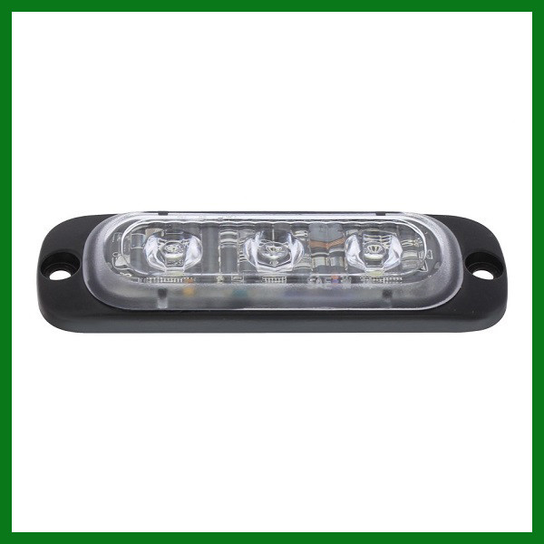 High Power 3 LED 3/8" Super Thin Amber Clear Lens Strobe Warning Surface Mount