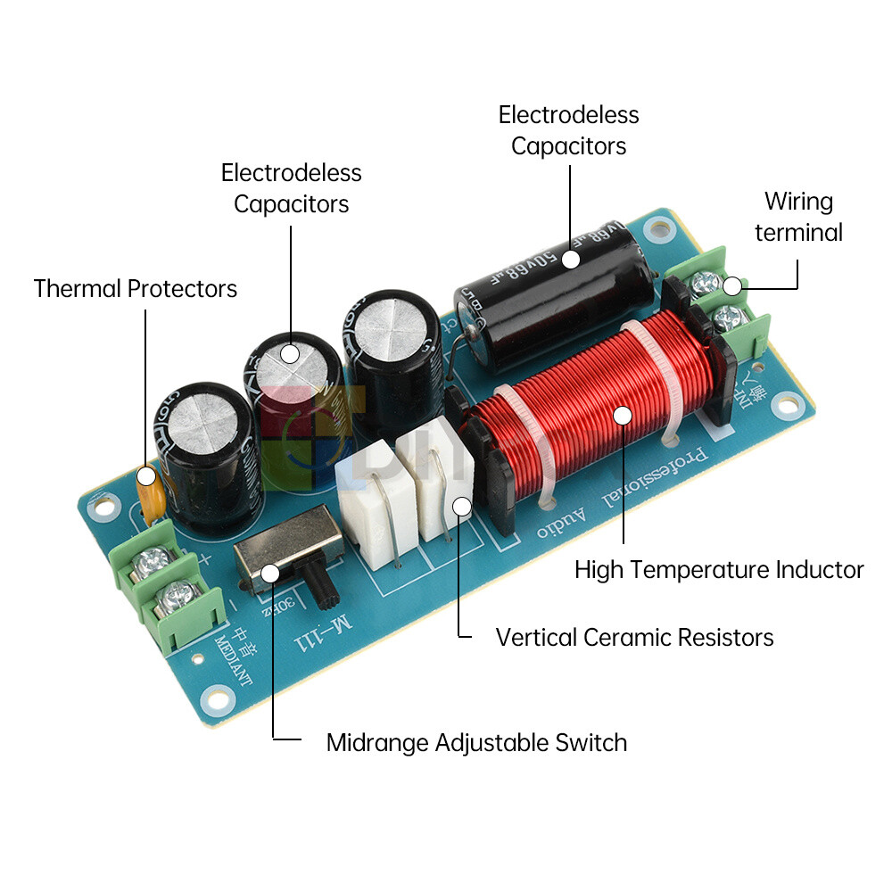 150W Midrange Speaker Frequency Divider Audio Crossover For HiFi Audio Amplifier