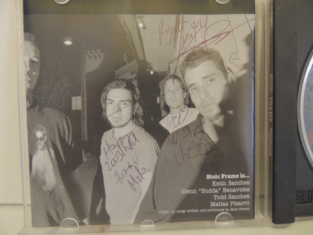 Stoic Frame Signed CD Cover "Rooftops" auto'd by 4