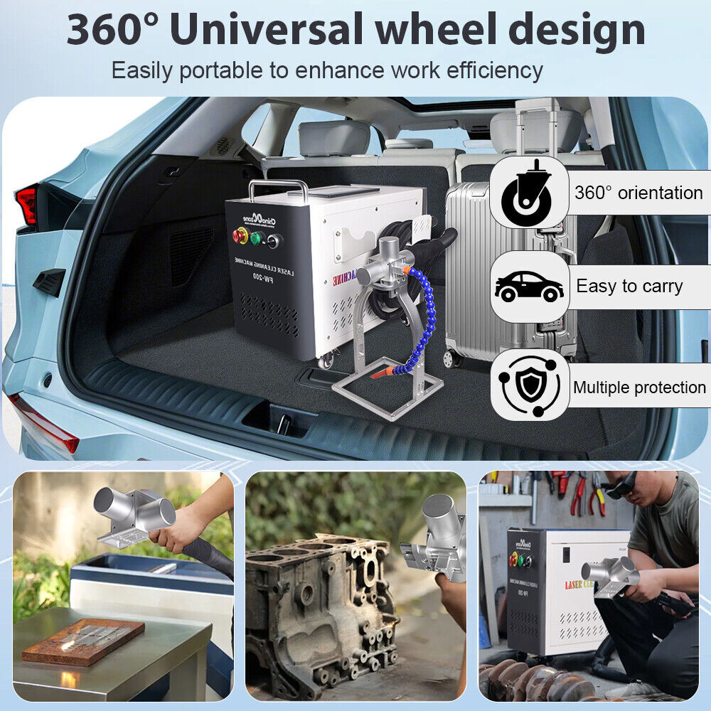 200W JPT Pulsed Laser Cleaning Machine Metal Wood Cleaning Rust Paint Remover US