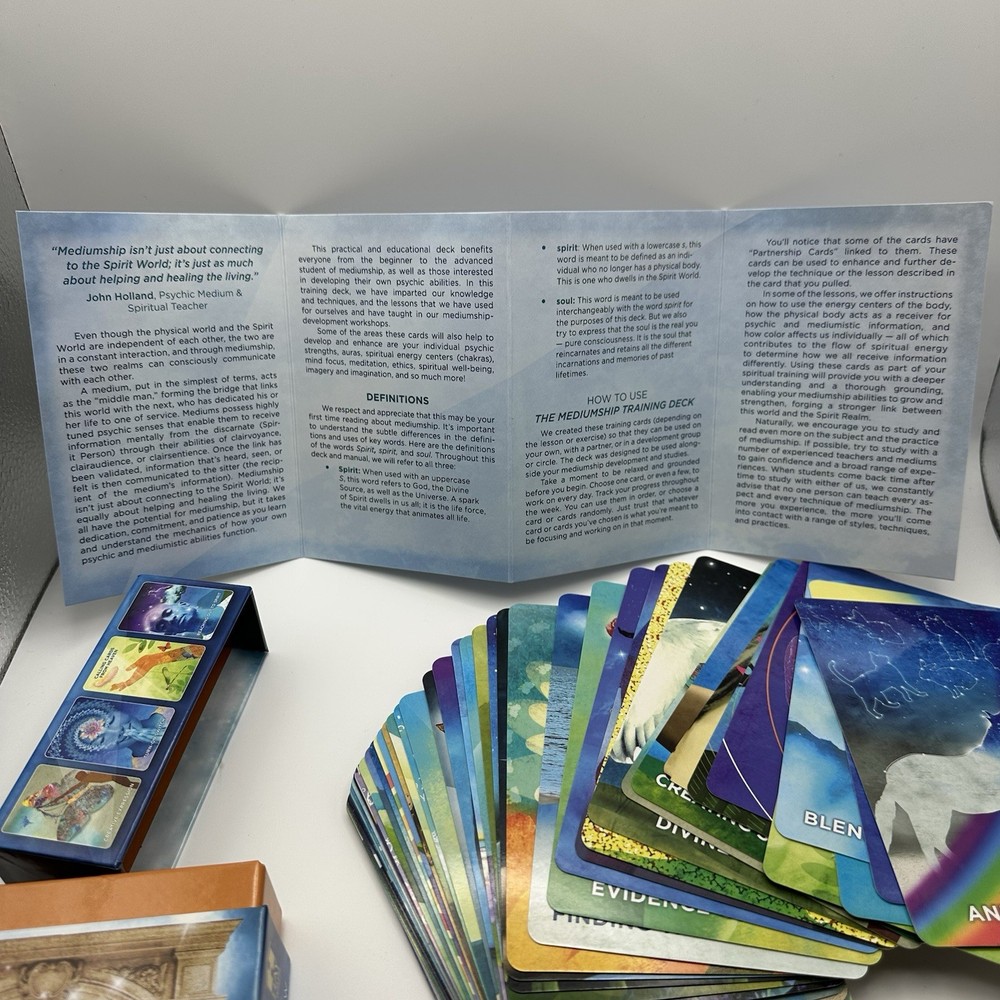 Mediumship Training Cards Deck by John Holland & Lauren Rainbow with guidebook