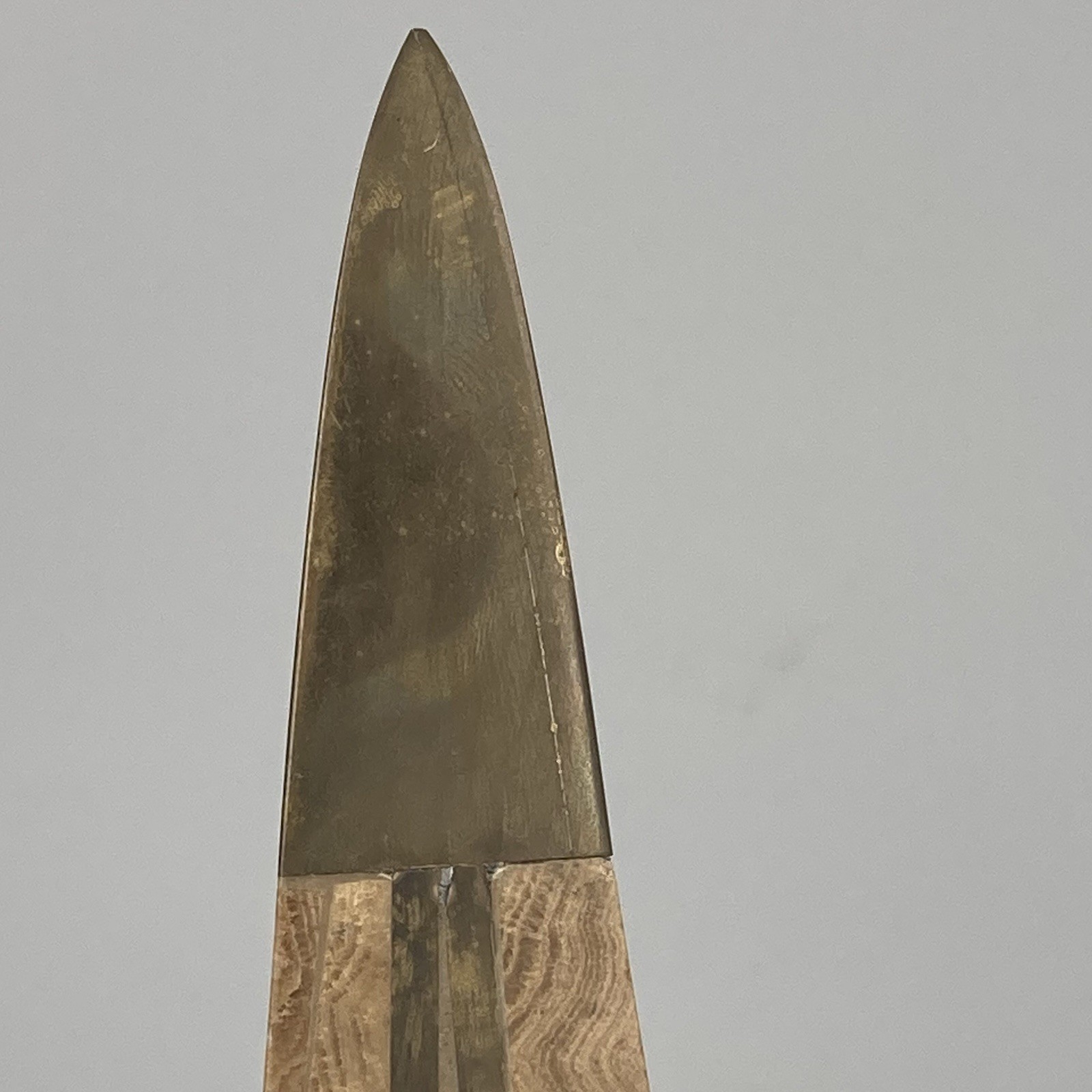 Vintage Mid-Century Modern Rare Robert Marcius Stone Brass Obelisk 16” Additus