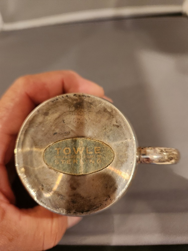 Antique TOWLE Solid STERLING SILVER 925 BABY CUP - Monogram K