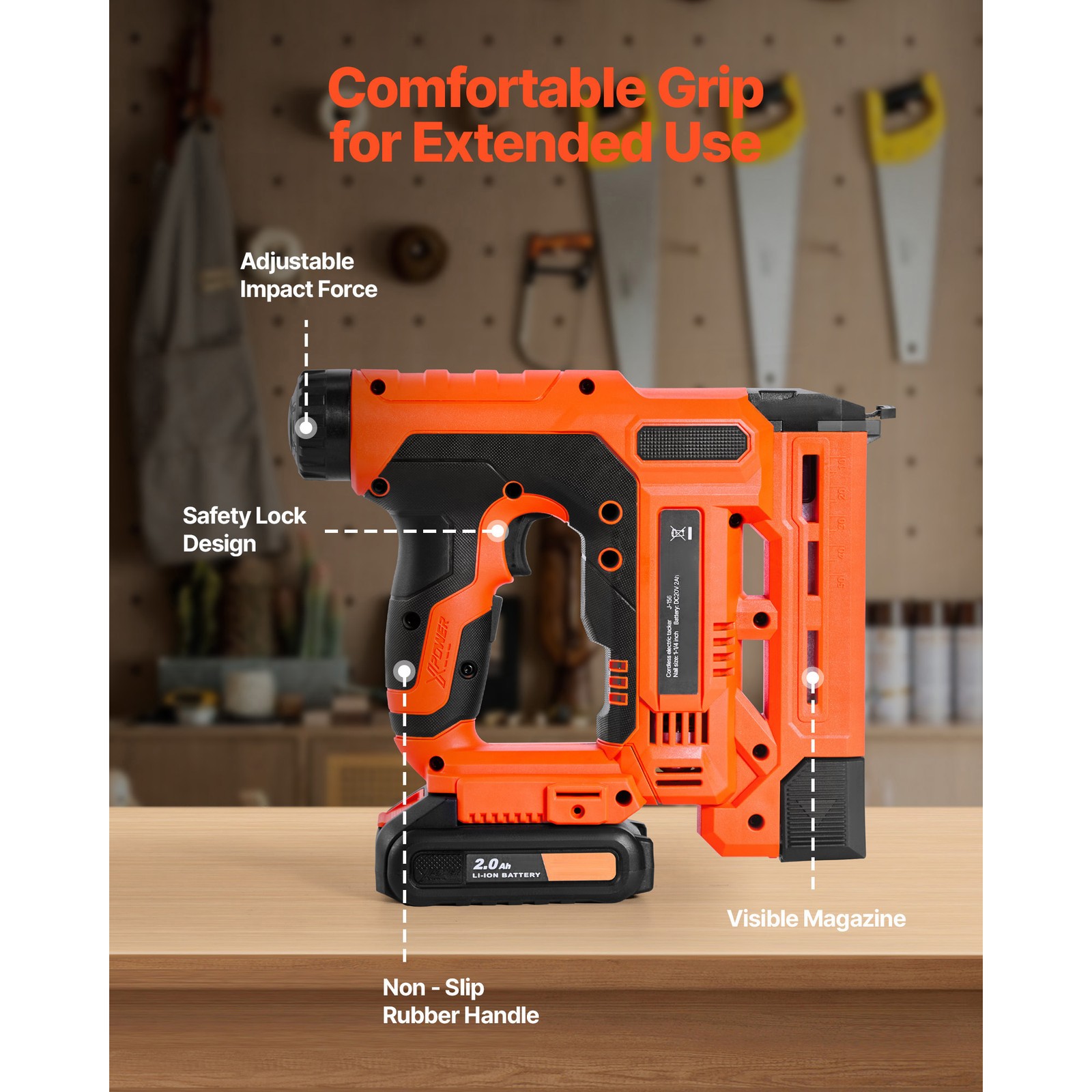 Uimoso Cordless 2-in-1 Nail and Staple Gun, 18 Gauge for Woodworking