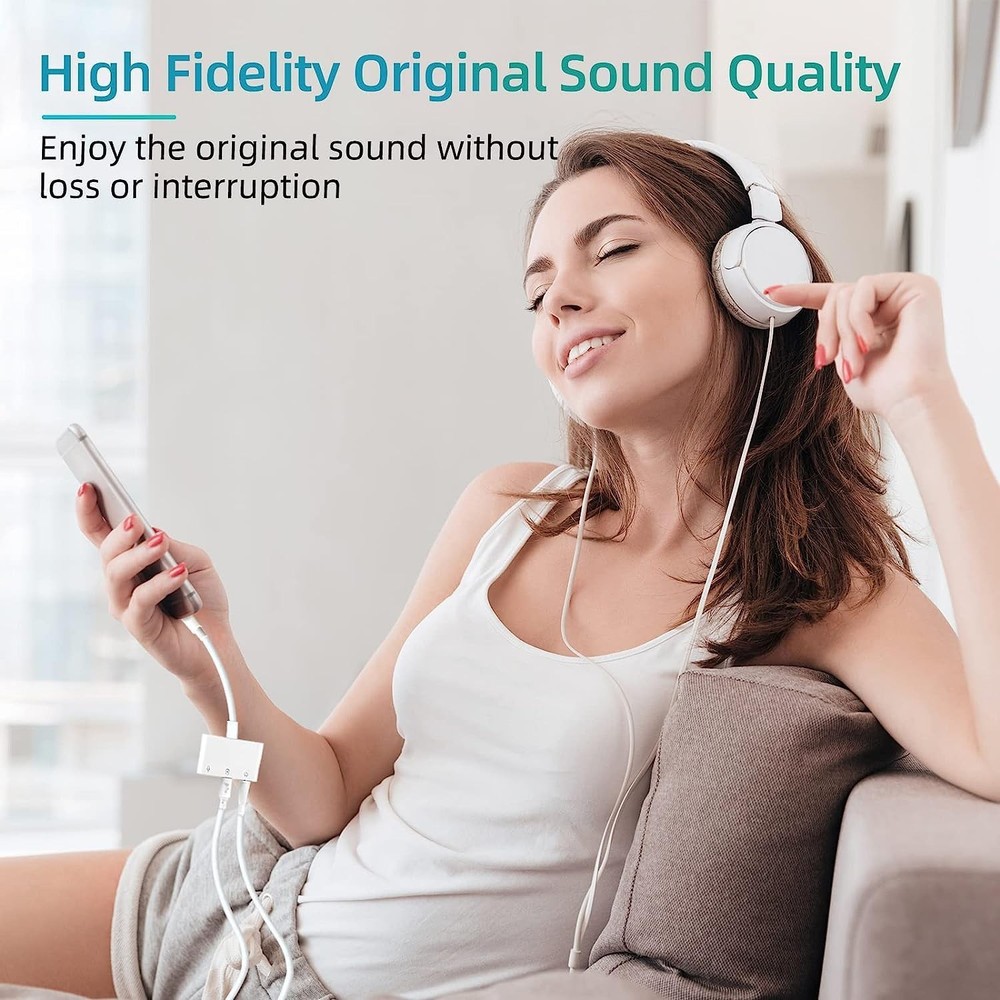 Ceotsak iPhone Microphone Adapter for Live-Streaming, & White