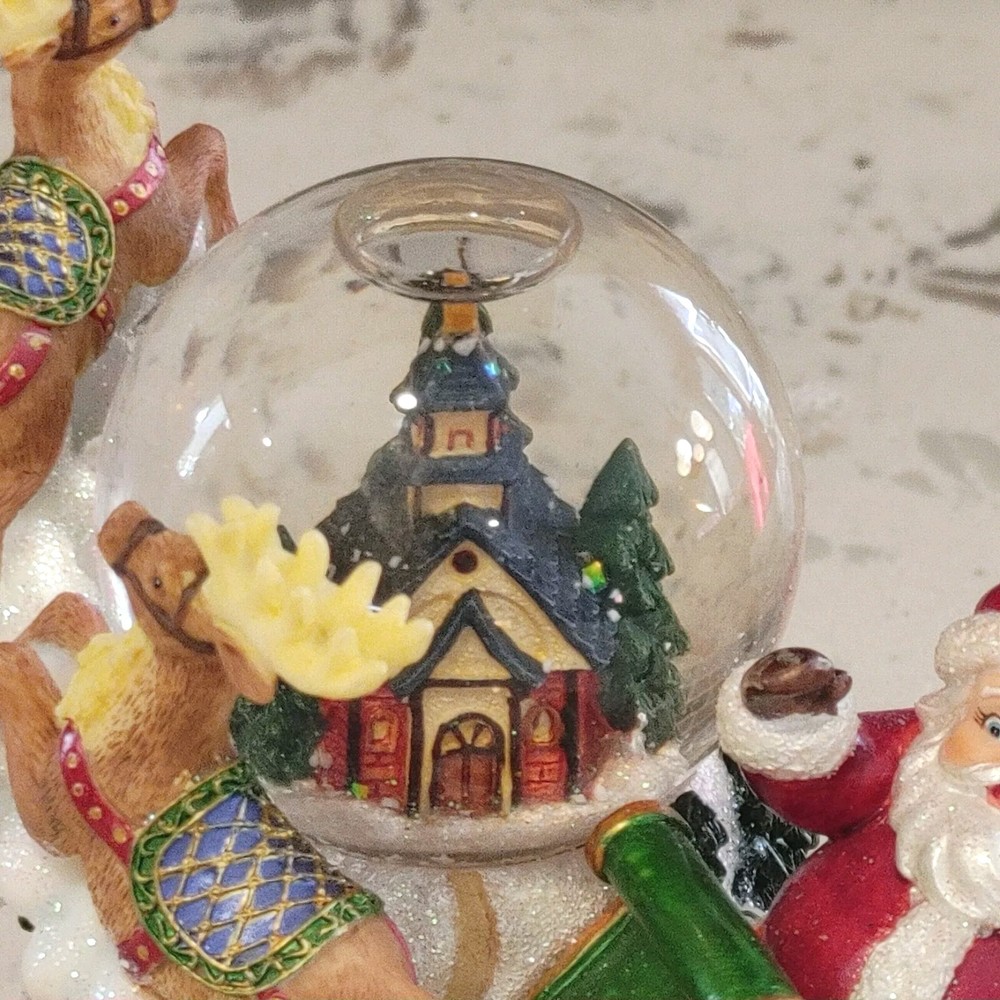 Christopher Radko Snowglobe Santa On Sleigh Mini With Box