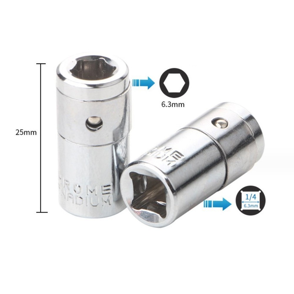 1/4 Square Drive to 1/4 Hex Shank Socket Converter Long lasting Quality
