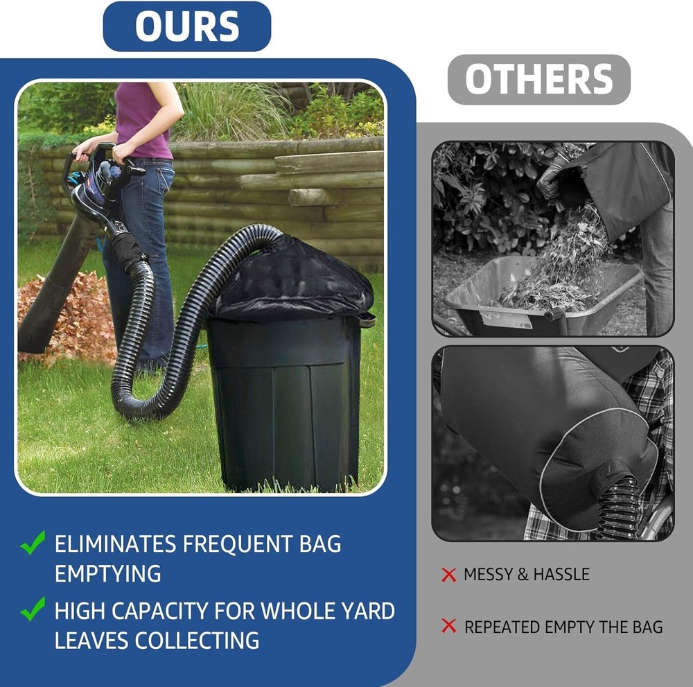 Leaf Collector Compatible with Worx Leaf Blower & Vacuum, Includes Adjustable...