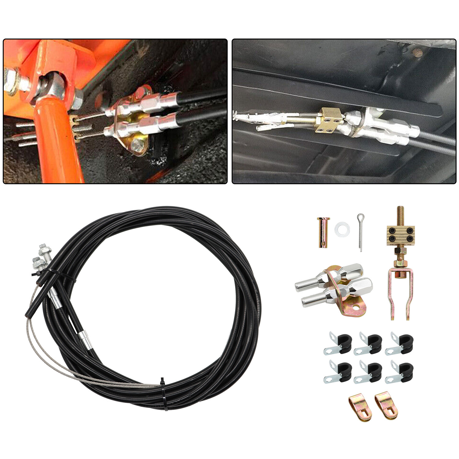 330-9371 Universal Rear Disc/Drum Emergency Parking Brake Cable Kit E-Brake Set