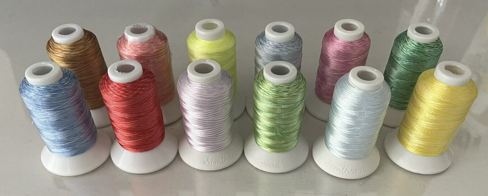 Embroidery Machine Polyester Thread 12 Rolls  Assorted Colors (Melange)