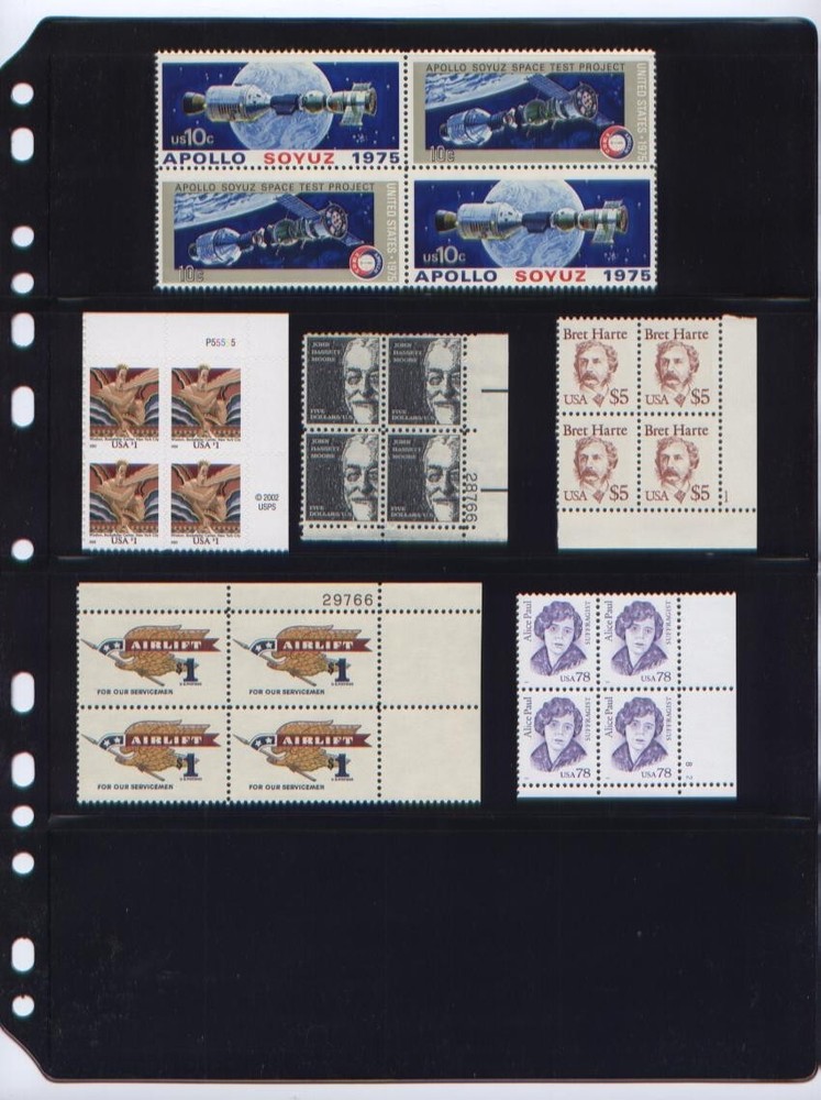 ANCHOR 10 Stock Pages 4S ( 4-rows) Stock Sheets/ Black sheets./ Double Sided...