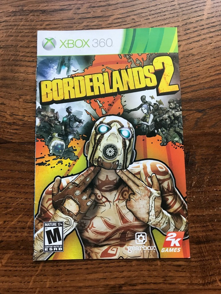 Borderlands 2 Border Lands XBOX 360 Instruction Manual Only