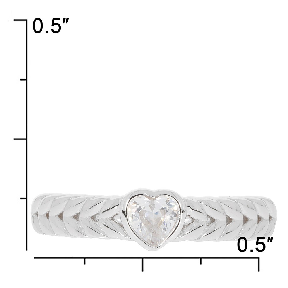 Sterling Silver Semi Mount Ring Setting Heart HT 4X4mm
