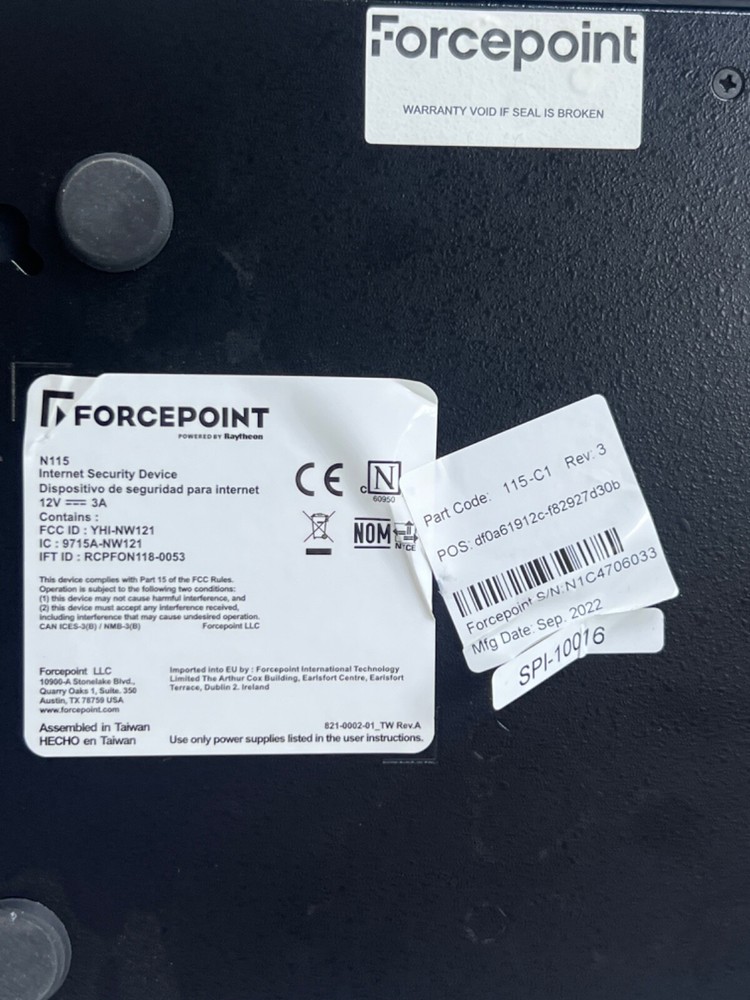 Forcepoint N115 Internet Security Device 100 Series