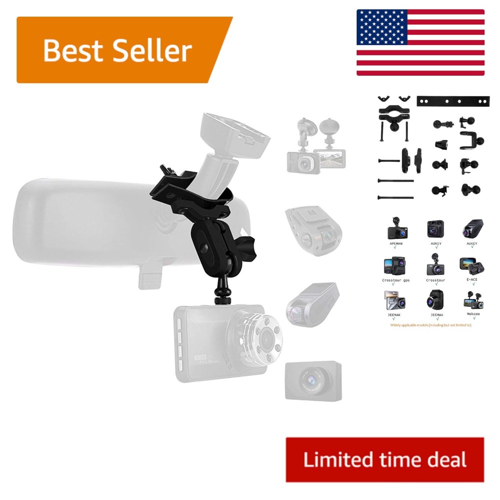 Versatile Dash Cam Mirror Mount - 360-Degree Rotation for Perfect Positioning