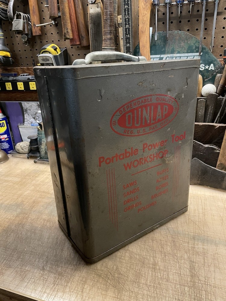 Vintage Dunlap Tool Box - Portable Power Tool Workshop Tool Box
