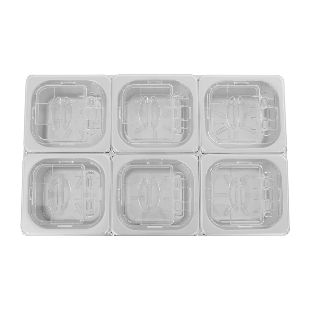 Fruit Pan Set 6 Small Pans Fruit Container With Lids And Water-filtering Gaskets