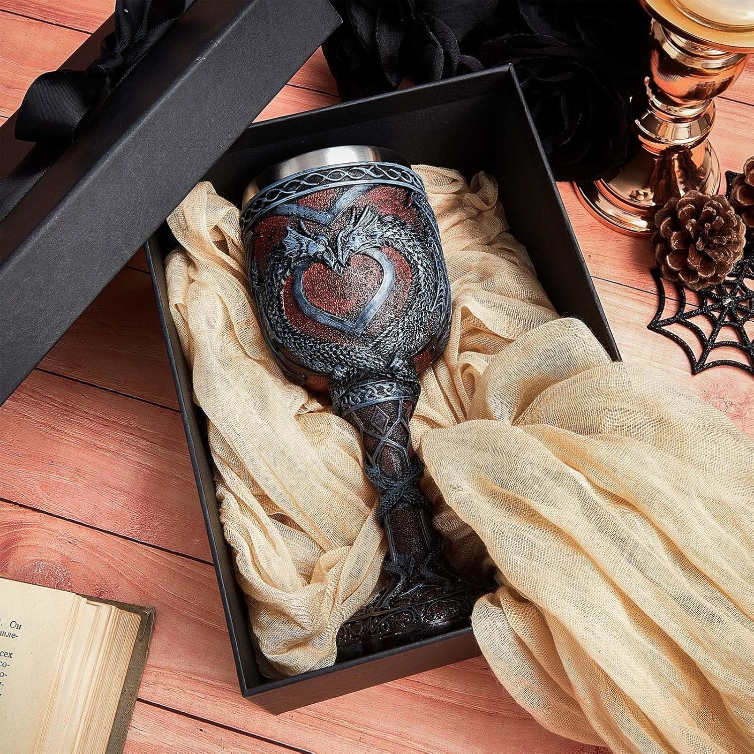 2 Pcs Medieval Cups and Goblets Dragon Wine Goblet Chalice Goblet 7 Oz Resin...