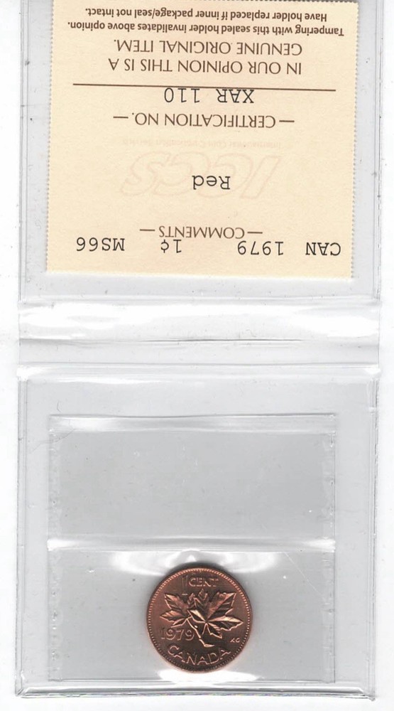 1979 Canada 1 Cent - ICCS MS66 - XAR 110
