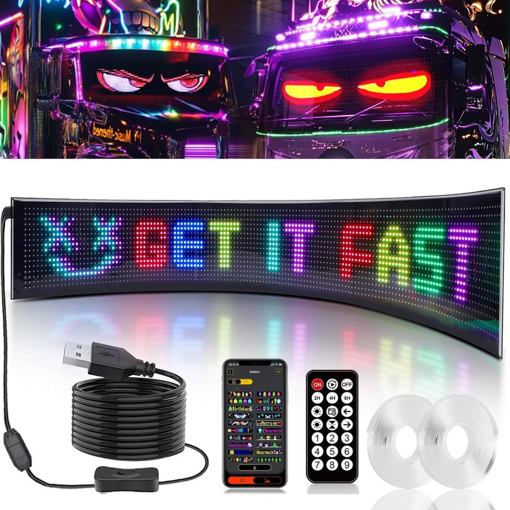 70”x7.6” Devil Eyes LED Display Light APP Control Flexible Programmable Screen