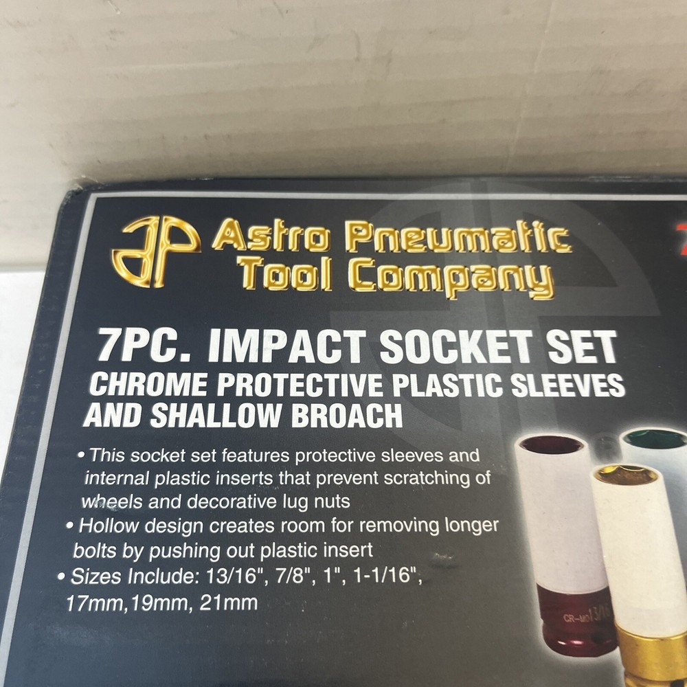 Astro Pneumatic 7870 7 piece Impact Socket Set Protective Sleeves