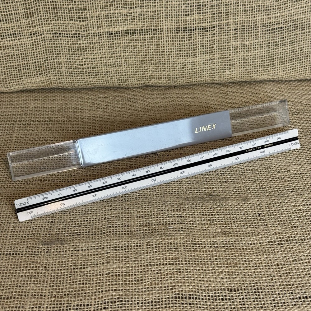 Linex 304 Triangular Graphics Engineering Drawing ruler in original case