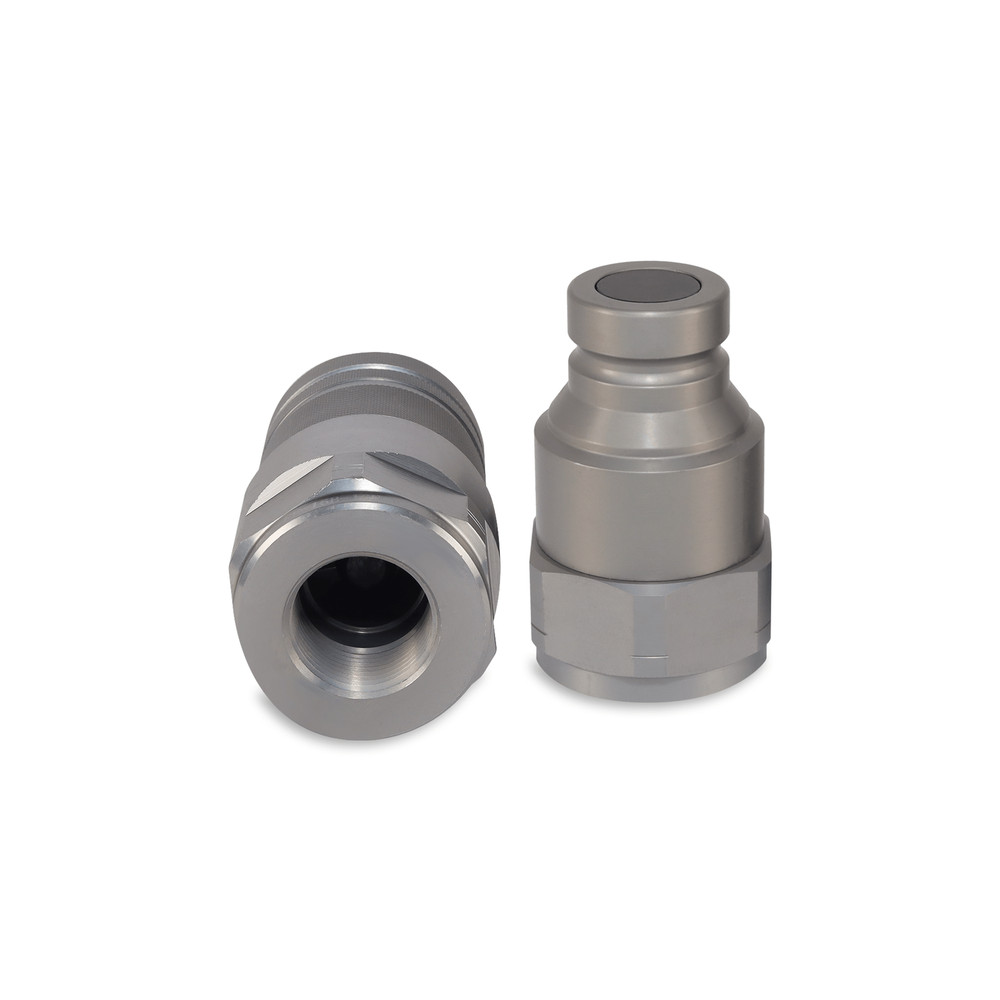 1″ Flat Face Hydraulic Quick Couplers Set - 1″ NPT Thread